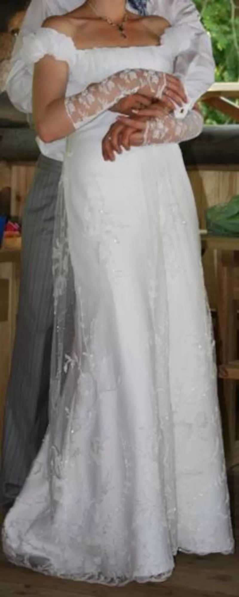 шикарное свадебное платье (из салона) в греческом стиле (ампир)